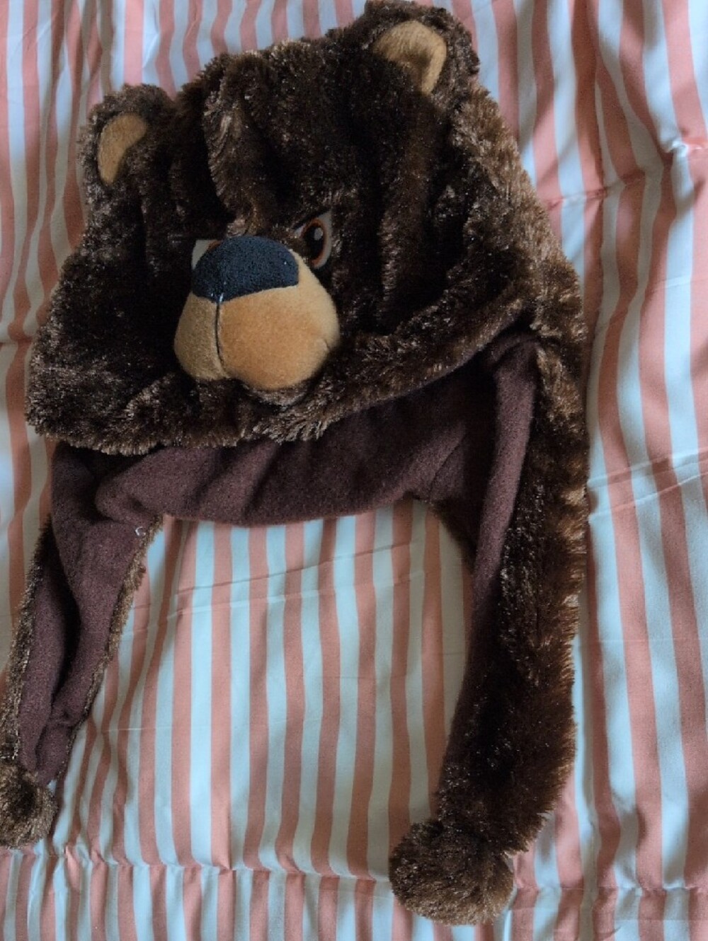 Kids Chicago Bears Brown Bear Plush Earflap Hat - Picture 2 of 5